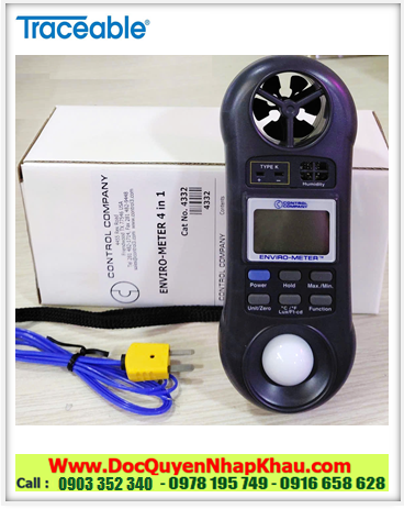 Traceable 4332; Phong kế Air Velocity : 80 to 5910 feet/s Traceable@ 4332 Enviro-Meter™ máy đo đa năng 3 in 1 chính hãng 